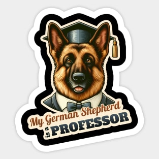 German Shepherd Professor Sticker